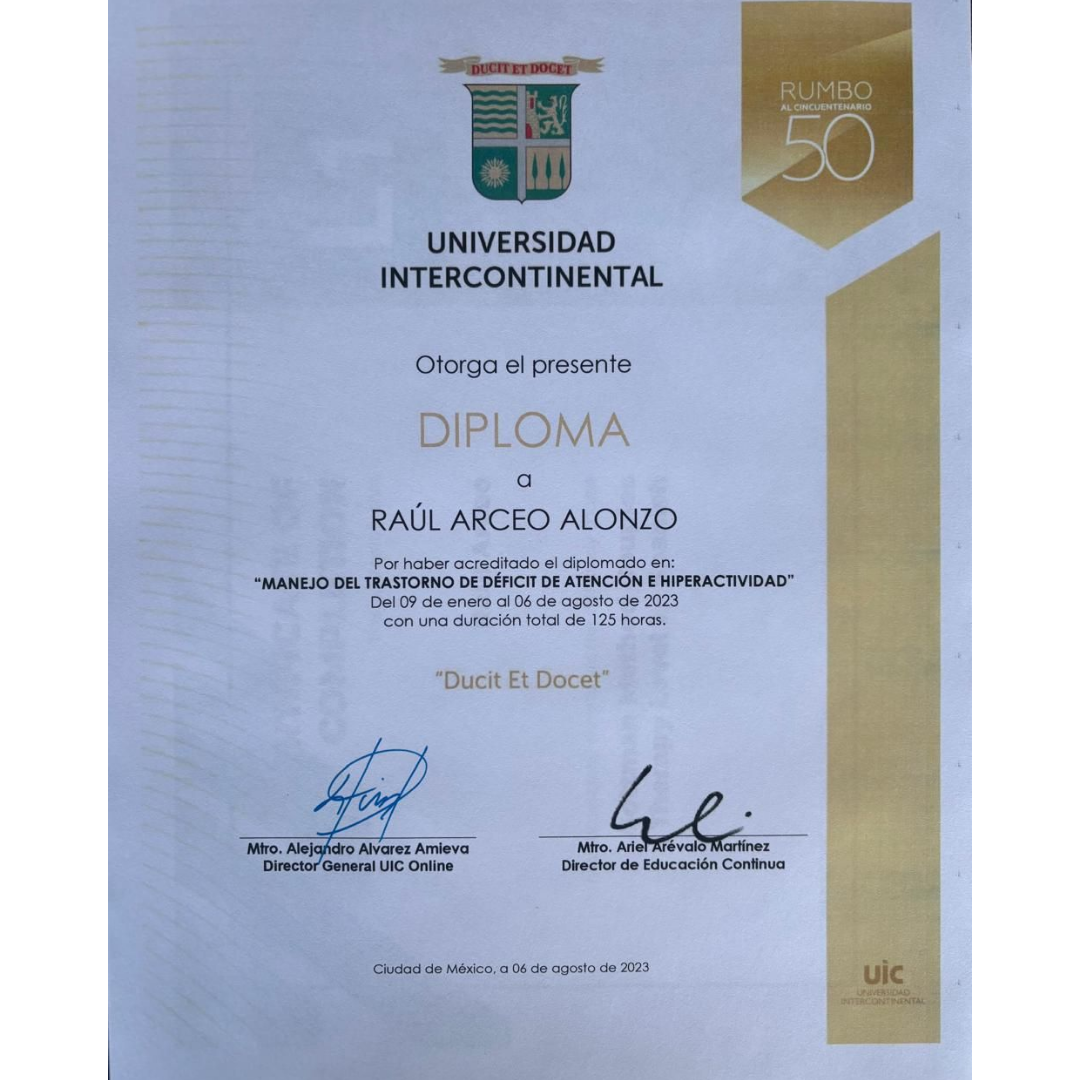 Certificado TDAH